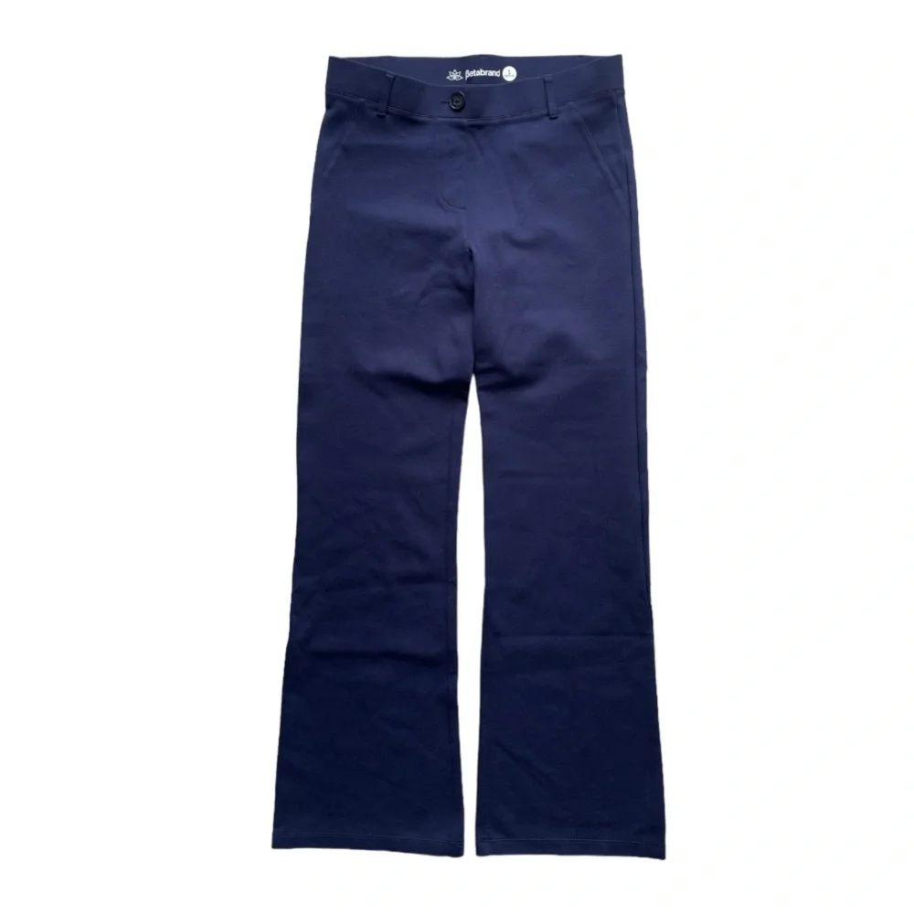 Betabrand Boot-Cut Classic Dress Pant Yoga Pants in Navy